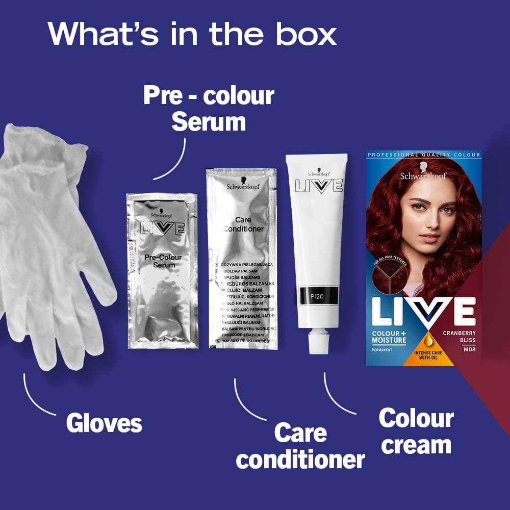 Schwarzkopf Live Intense Colour Permanent Hair Dye M08CRANBERRY BLISS - Image 6