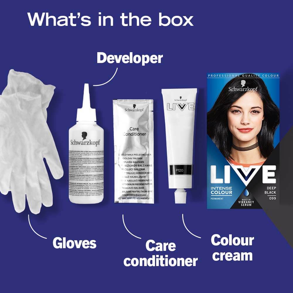 Schwarzkopf Live Intense Colour Permanent Hair Dye 099 DEEP BLACK - Image 6