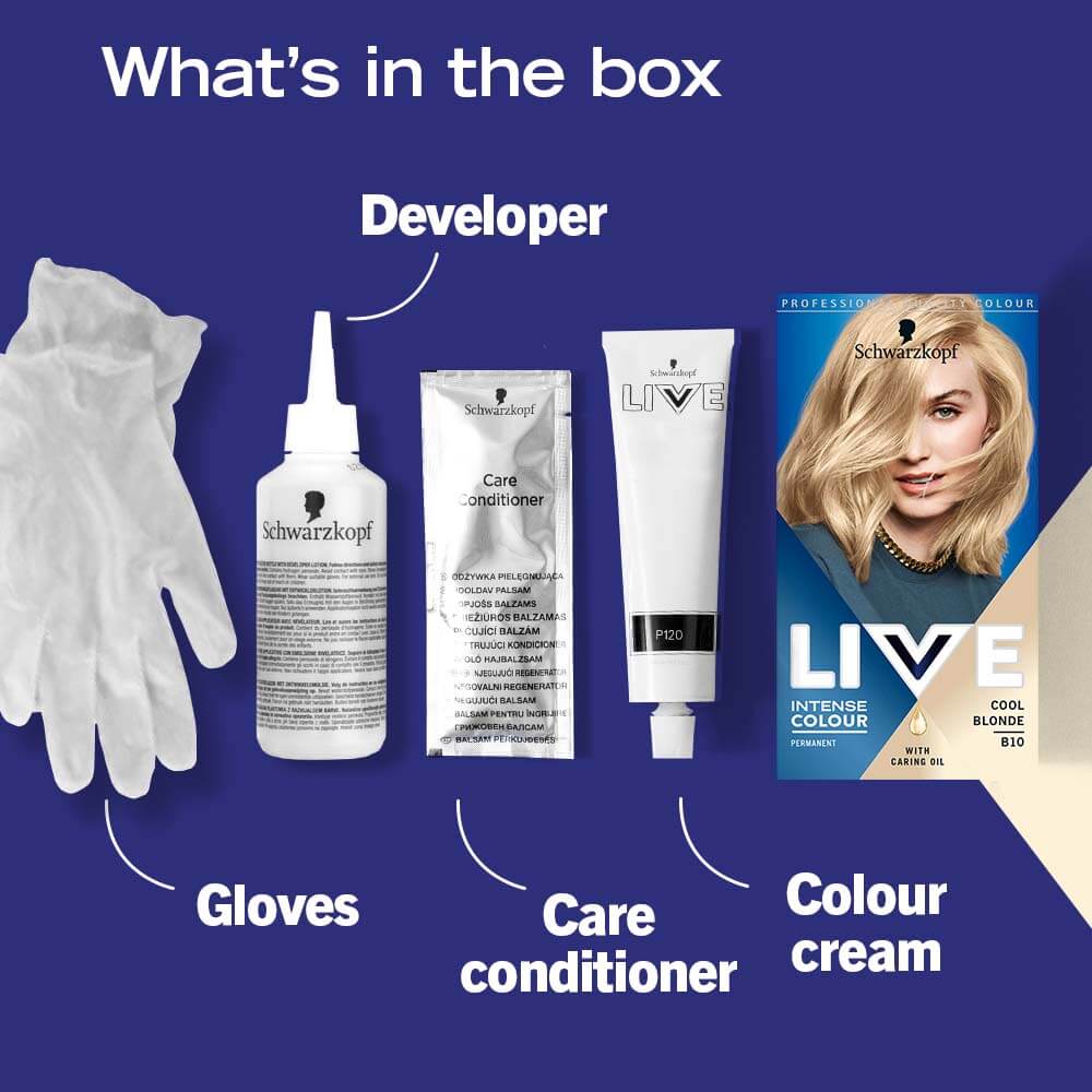 Schwarzkopf Live Intense Colour Permanent Hair Dye B10COOL BLONDE - Image 6