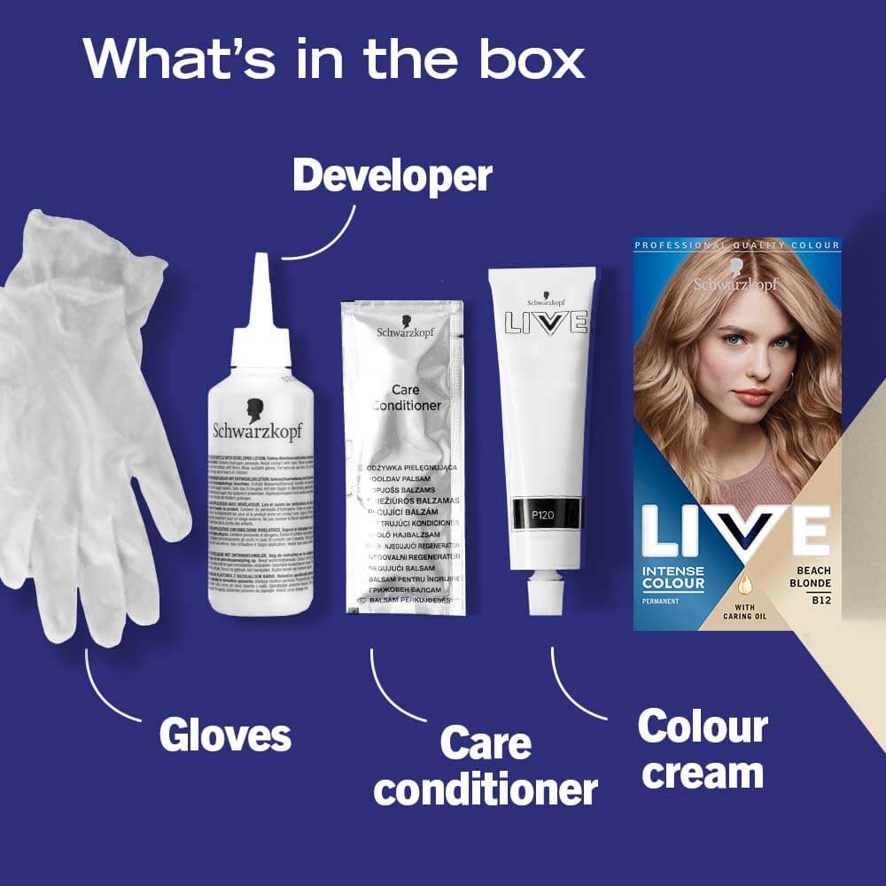 Schwarzkopf Live Intense Colour Permanent Hair Dye B12BEACH BLONDE - Image 6