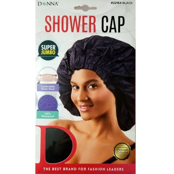 Donna Premium Collection Shower Cap Super Jumbo - Black - 22164