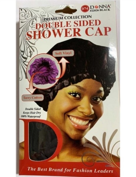 Donna Double Sided Shower Cap Black - 22026